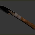 Sturdy Metal Shovel with Rustic Blade and Wooden Handle Hardware Tool Design