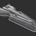 Futuristic Warship 3D Model With Sleek Metallic Structure And Advanced Weapon Systems 3d model