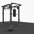 Heavy Duty Multi functional Sports Training Rack With Barbell And Kettlebell On Gym Floor Mat