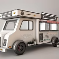 Modern Mobile Food Truck With Open Window Toasted Bread Service And Colorful Balloons