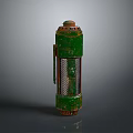 Vintage Green Rusted Metal Miner Lantern With Mesh Screen And Handle