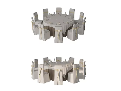 Modern Dining Table and Chair Combination Ballroom Table and Chair Ballroom Table 3d model
