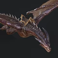 3D Mythical Dragon Character With Spiked Scales Leathery Wings And Detailed Design