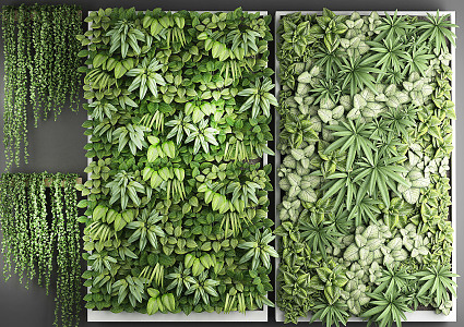 Modern plant wall plant green plant flowers wall decoration plant combination 3d model