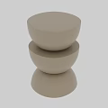Modern Minimalist Beige Side Table Featuring Stacked Round Shapes For Living Room Decor