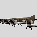 Modern Upholstered Sofa Set With Neutral Tones Decorative Pillows And Curved Armrests