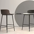 Sleek Modern Brown And Black Bar Stools With Slim Metal Legs Design