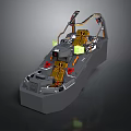 Modern 3D Vehicle Interior With Yellow Seats Control Panel And Handrails