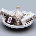Relaxing Decorative Ornament Set With Glass Bottle Heart Label White Bowl And Packaging Boxes
