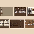 Antique Bookcase Locker Decorative Cabinet 3d model