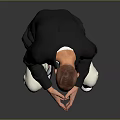 Stylish Man In Black Leather Jacket White T Shirt White Pants And Black Shoes