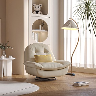 Modern Single Sofa Cream Single Sofa 3d model