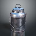Vintage Stainless Steel Milk Can With Handle And Lid For Home Use