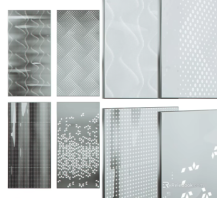 Decorative Wall Panels Showcasing Various Textured Patterns And Modern Design Styles 3d model 