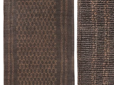 Square Rug In Dark Brown With Geometric Pattern And Woven Texture Modern Design 3d model