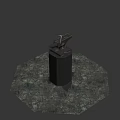 Heavy Duty Industrial Anvil With Hammer Tools Carved Tree Design On Stone Base