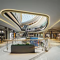 Modern Atrium Shopping Mall Atrium Shopping Mall Lobby Shopping Mall Escalator Sightseeing Elevator Atrium View 3d model
