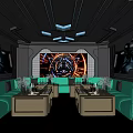 Modern KTV Interior Design With Futuristic Lighting Multiple LED Screens And Comfortable Seating 3d model