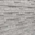 Gray Stone Brick Wall With Neatly Arranged Bricks And Natural Surface Texture 3d model