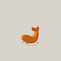 Modern Orange Rocking Chair With Curved Design And Smooth Rocking Base For Comfortable Leisure