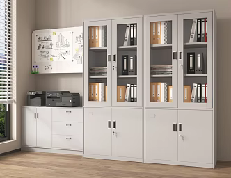 Modern File Cabinet Office File Cabinet Bookcase File Cabinet Printer Fax Machine 3d model