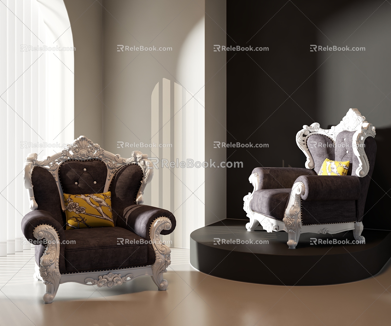 European style chair 3d model