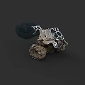 Detailed 3D Tank Model With Mesh Structure And Heavy Duty Tracks