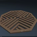 Octagonal Wall Decor With Geometric Hollow Lines And Metallic Golden Design