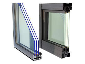 Door and window node profile 3d model