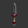 Stainless Steel Blade Knife With Wooden Handle Red Guard And Ring