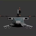 White Drone Vehicle With Black Rotors Red Tip Markers And Streamlined Design