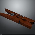 Red Wooden Clothespin With Metal Spring For Household Laundry And Drying Use