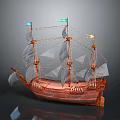 modern sailing ship ancient ship ancient warship large ancient ship ancient warship 3d model