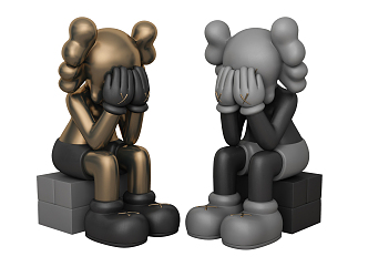 Light Luxury Kaws Toys 3d model