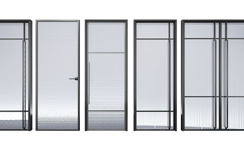 Modern swing door laminated glass door sliding door 3d model