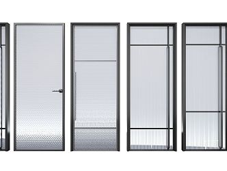 Modern swing door laminated glass door sliding door 3d model