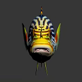 Vibrant Tropical Fish With Blue Stripes Yellow Spots And Red Accents