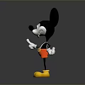 Mickey Mouse Cartoon Character With Large Black Ears Red Shorts And Yellow Shoes