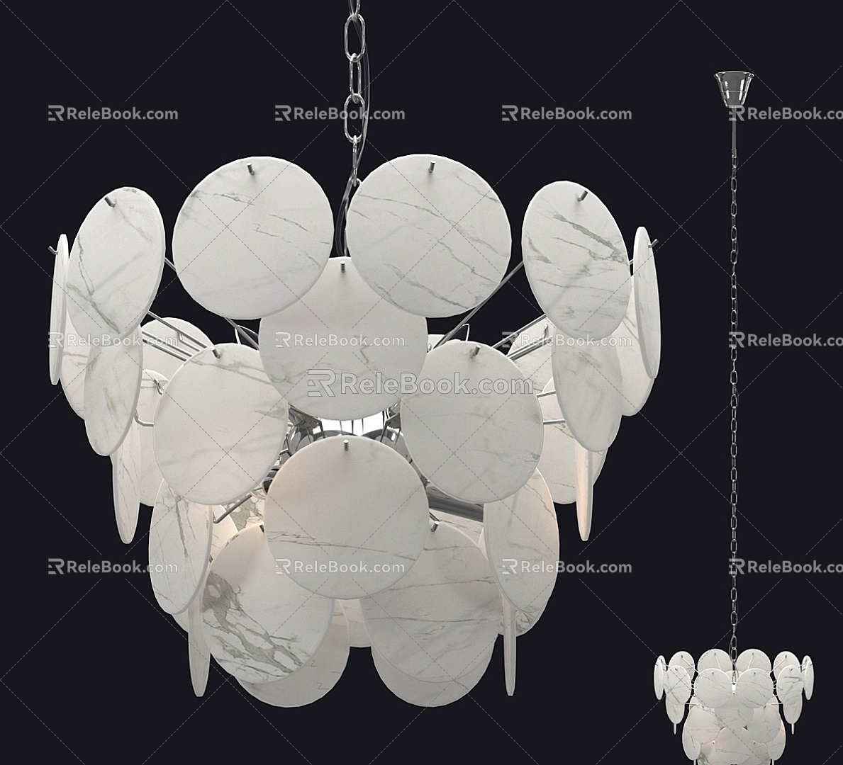 French Chandelier Murano Murano Antique Designer Living Room Dining Room Bedroom White Disc Glass Chandelier 3d model