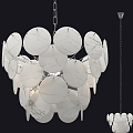 French Chandelier Murano Murano Antique Designer Living Room Dining Room Bedroom White Disc Glass Chandelier 3d model