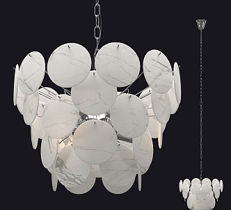 French Chandelier Murano Antique Designer Living Room Dining Room Bedroom White Disc Glass Chandelier 3d model