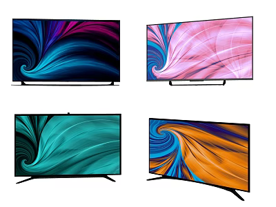 Sleek Modern Televisions With Vibrant Abstract Patterns Dynamic Visuals And Colorful Screens 3d model
