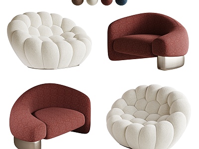 Modern Single Sofa Combination Single Leisure Chair Fabric Leisure Chair Single Sofa Chair Lazy Sofa Petal Leisure Chair model