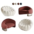 Modern Single Sofa Combination Single Leisure Chair Fabric Leisure Chair Single Sofa Chair Lazy Sofa Petal Leisure Chair 3d model