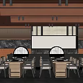 Traditional Chinese Hotpot Restaurant Interior With Wooden Tables Warm Lighting And Decorative Elements