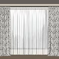 Elegant Patterned Curtains With Sheer White Panels For Window Decor Design