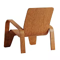 Modern Wooden Chair Featuring Curved Armrests Smooth Backrest And Ergonomic Design Structure