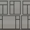 Modern Casement Windows With Black Frames And Multiple Panel Designs 3d model