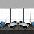 Sales Office Sofa Coffee Table Combination Vase Carpet Rest Area 3d model