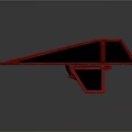 Red Cosmic Spaceship Model With Futuristic Black Wings And Engine Design